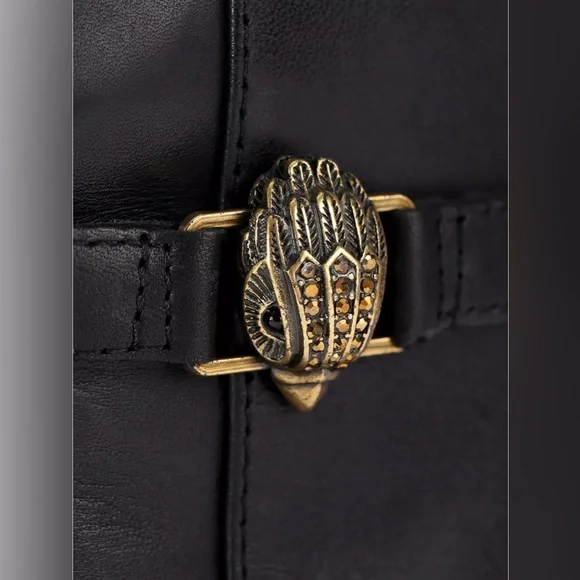 Kurt Geiger Black Leather Knee-High Kitten Heel Boots EU 38.5 / US 8.5 NEW - Picture 7 of 9